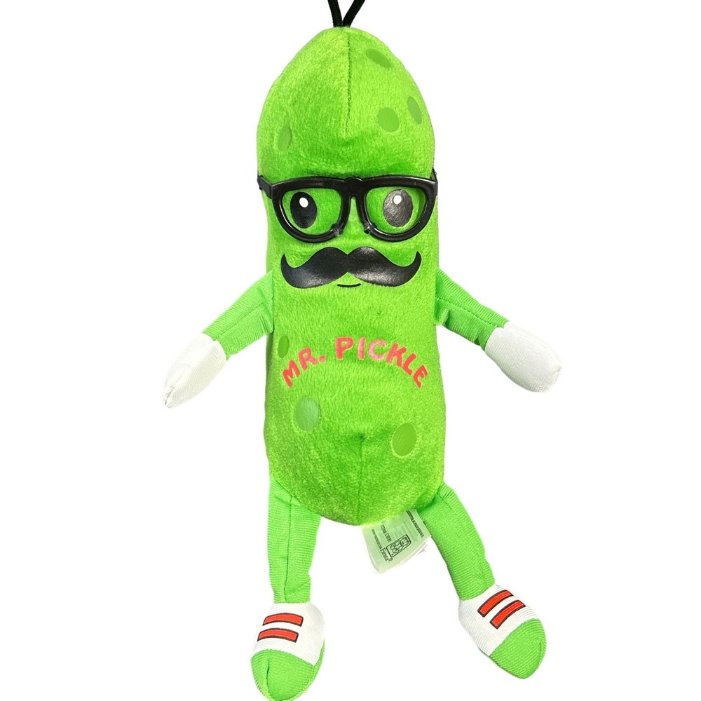 Fiesta Mr. Pickle 12" Plush Glasses Mustache Green Stuffed Toy